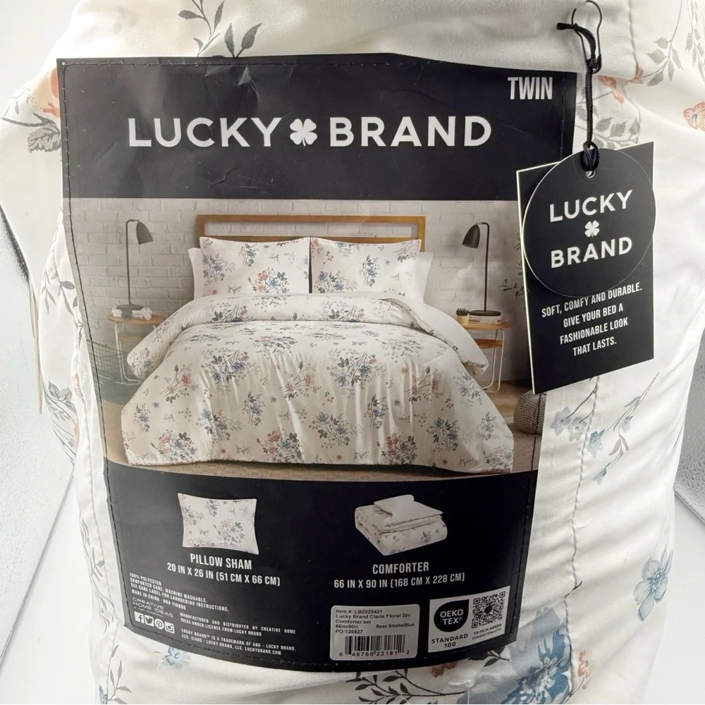 Lucky Brand Clarie Floral Comforter Set-Twin/Twin XL Size-2 Piece Luxurious Set